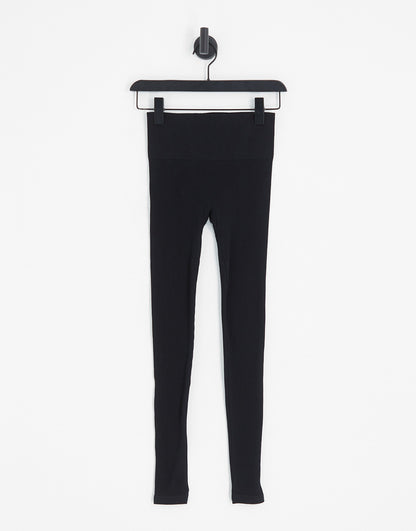 Stradivarius Tall seamless ribbed leggings in black