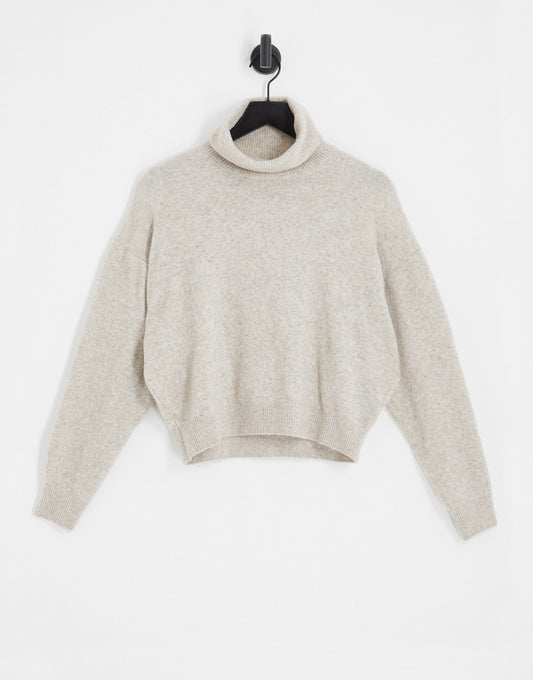 Weekday Aggie turtle neck knitted sweater in cream