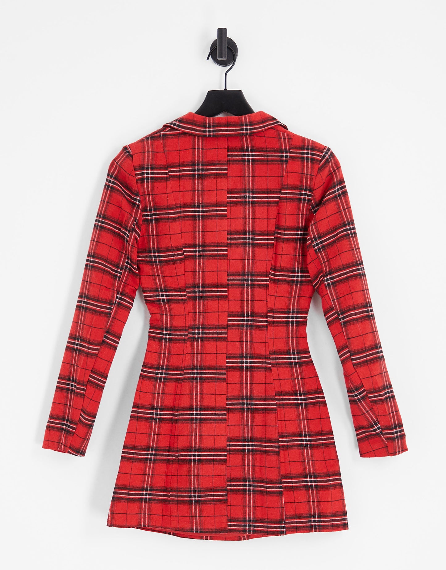 Heartbreak structured blazer mini dress in red check