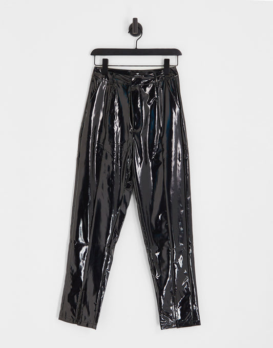 Heartbreak PU tailored trousers in black