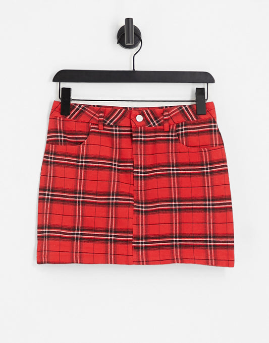 Heartbreak mini skirt in red check