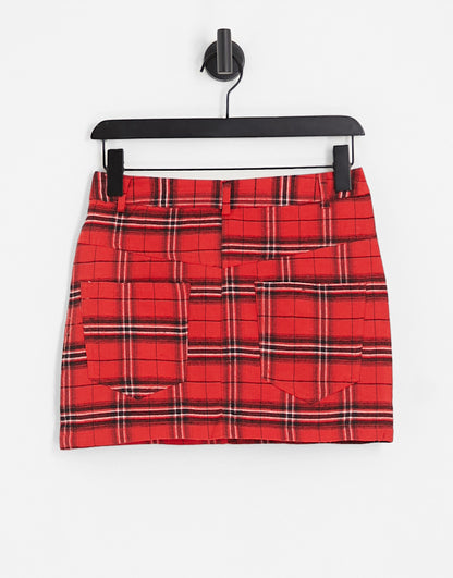 Heartbreak mini skirt in red check