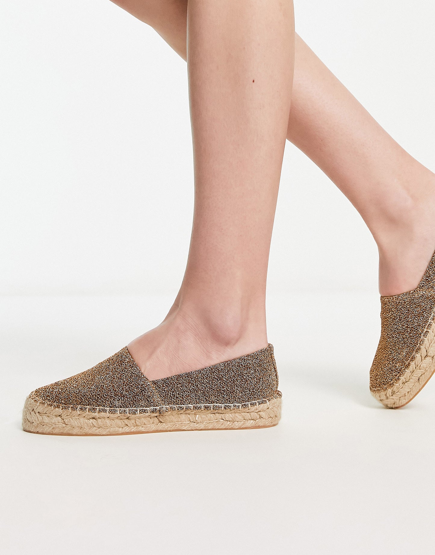 South Beach metallic espadrille in gold