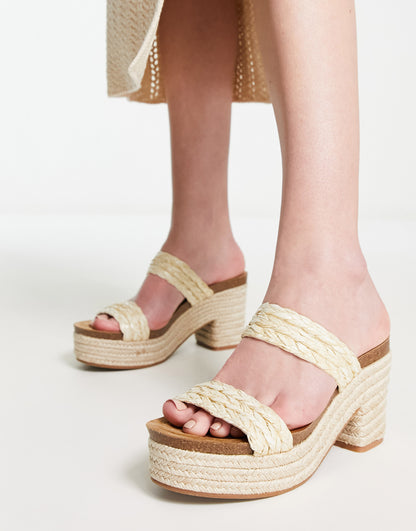 Madden Girl Emerson platform espadrilles in natural raffia