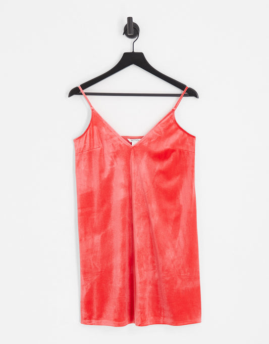 Monki velvet cami mini dress in red