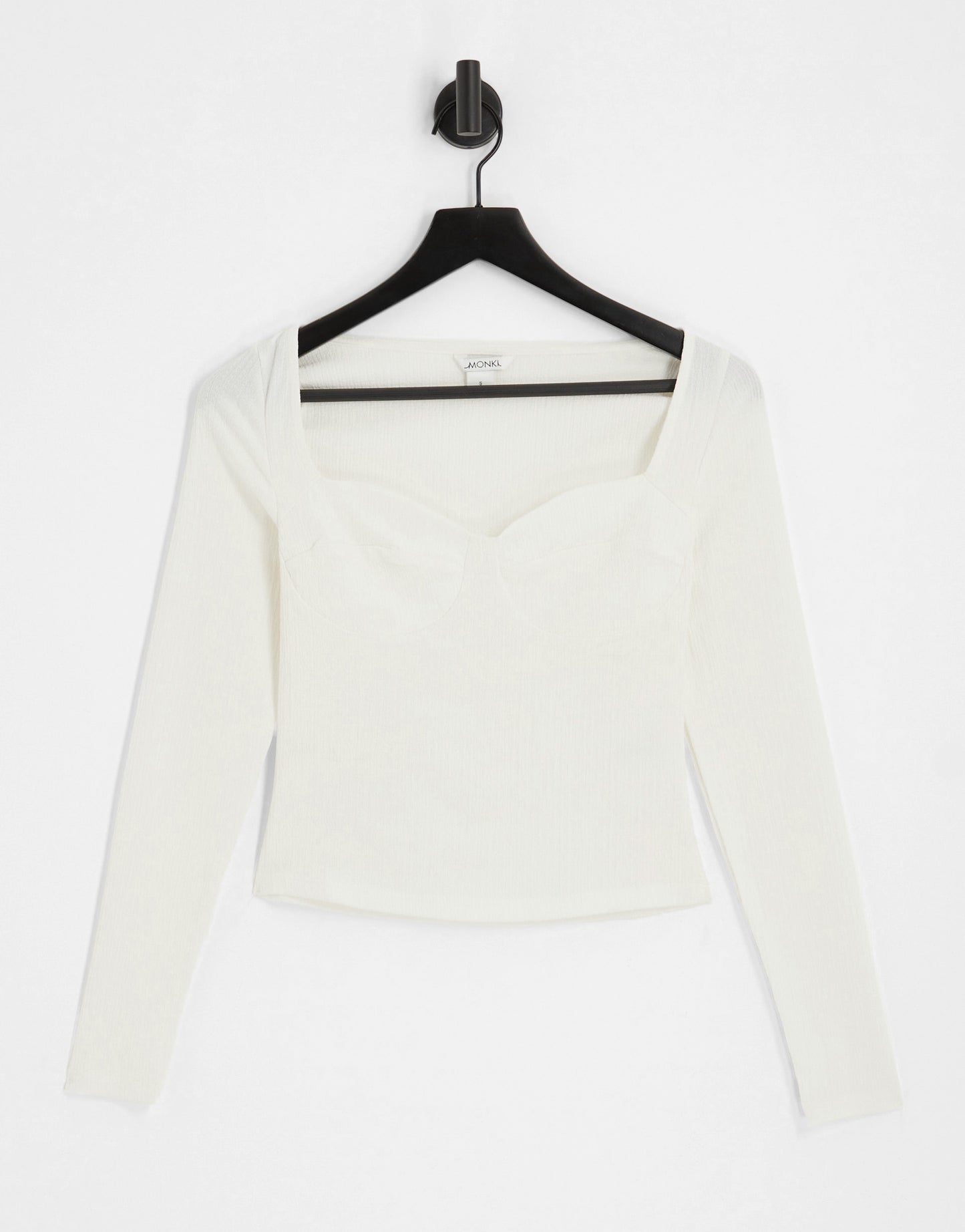 Monki bustier seam detail jersey top in off white