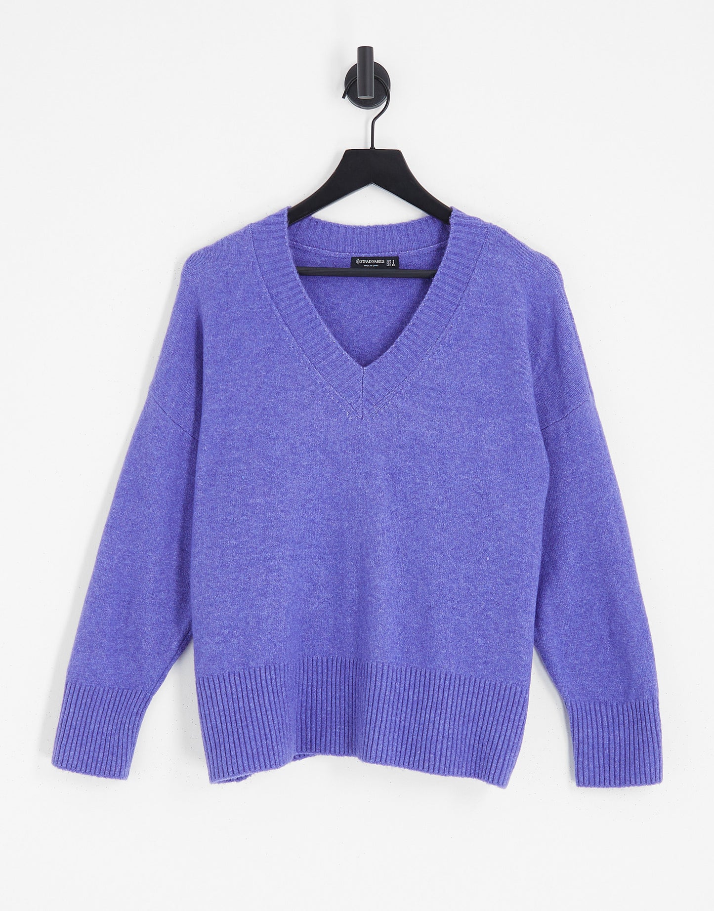 Stradivarius soft touch oversized jumper in blue