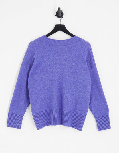 Stradivarius soft touch oversized jumper in blue