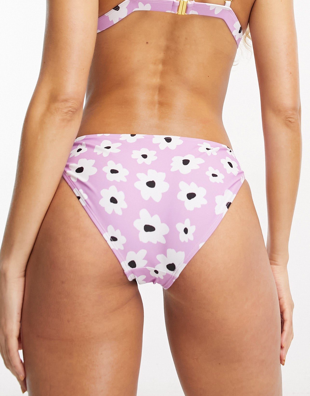 Urban Threads bikini bottom in pink and white floral print