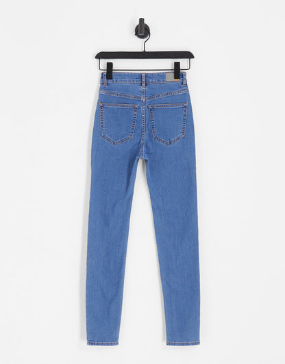 Pull&Bear skinny high waisted jeans in medium blue