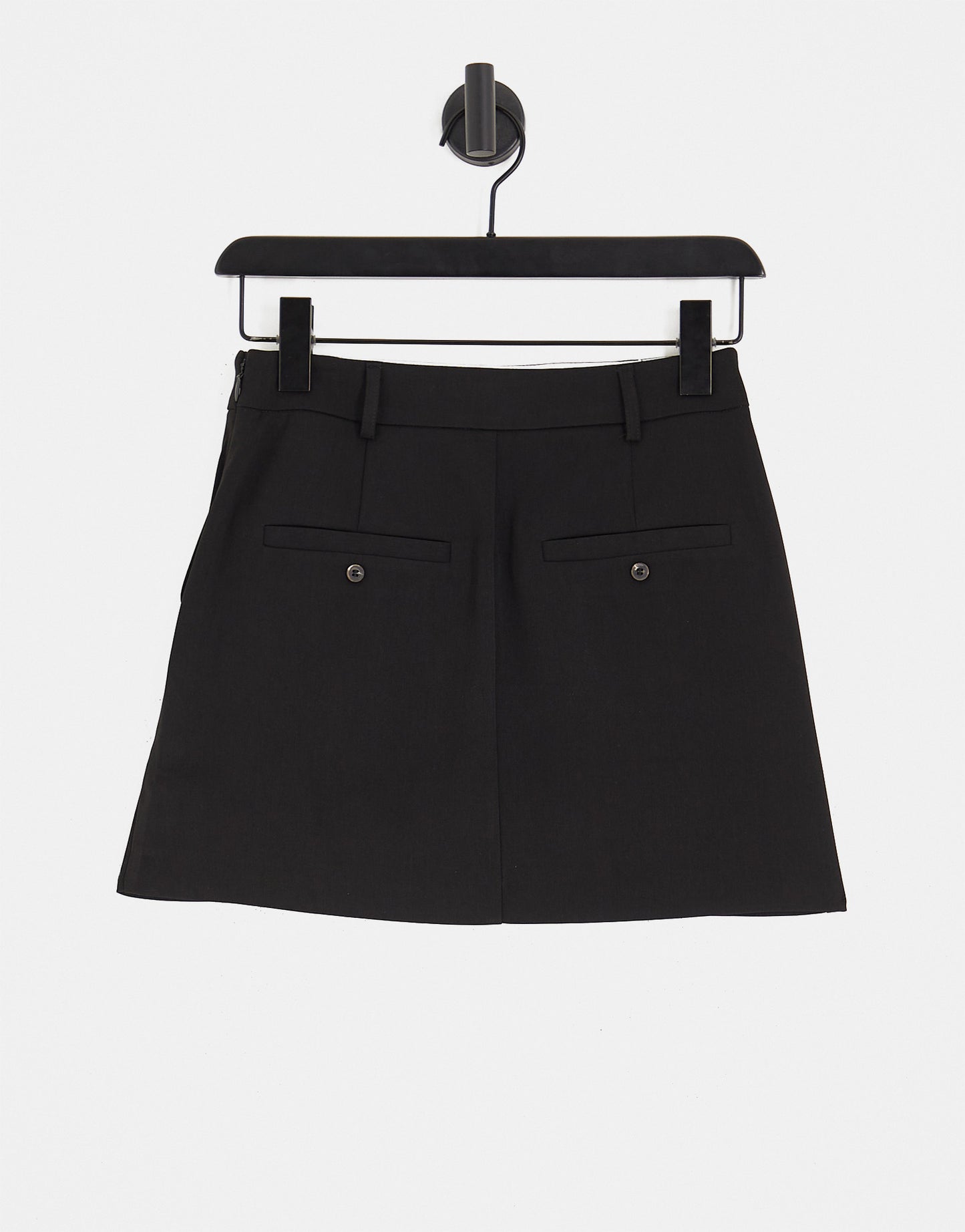 Topshop Petite tailored side split mini skirt in black