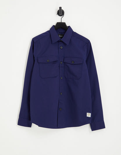 ONLY & SONS twill overshirt in navy