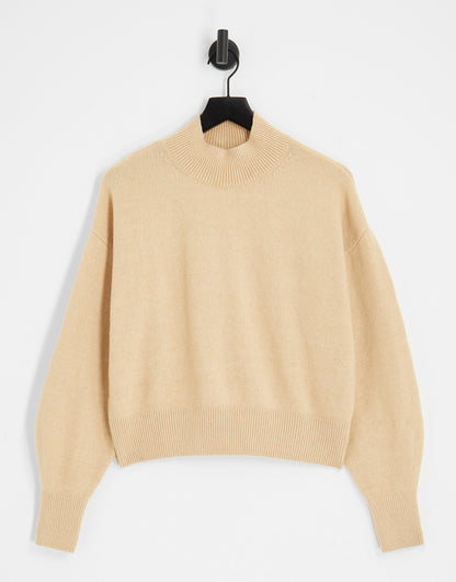 & Other Stories mock neck sweater in beige