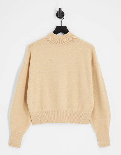 & Other Stories mock neck sweater in beige