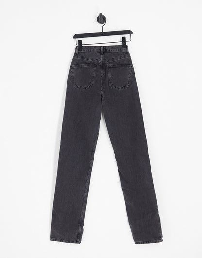 ASOS DESIGN Tall mid rise straight jeans in washed black