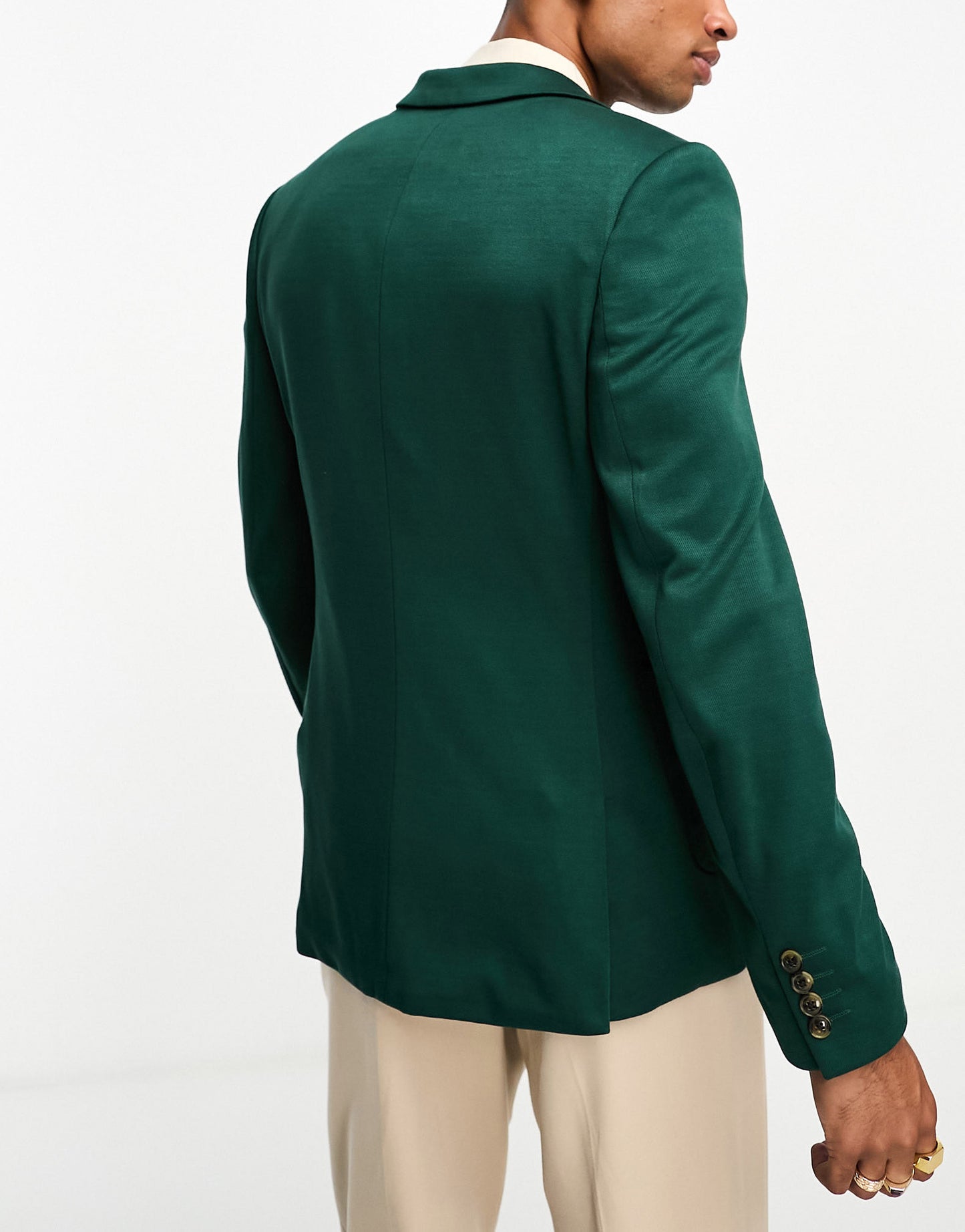 ASOS DESIGN super skinny jersey blazer in forest green