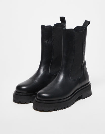 Pull&Bear high chunky tech boots in black