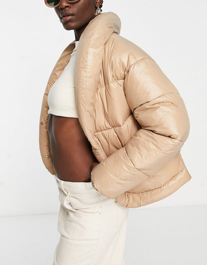 River Island puffer coat in camel