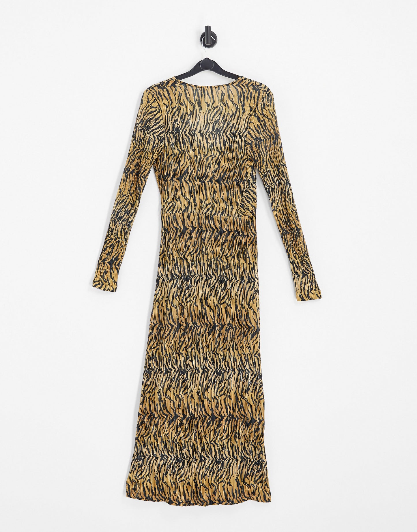 Edited wrap front midi dress in tiger print