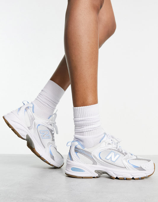 New Balance 530 trainers in white and blue - Exclusive to ASOS