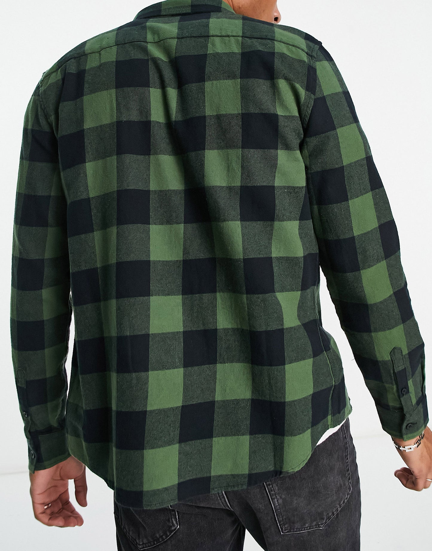 New Look buffalo check shirt in khaki check