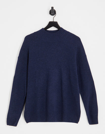 Weekday Unni knitted sweater in navy