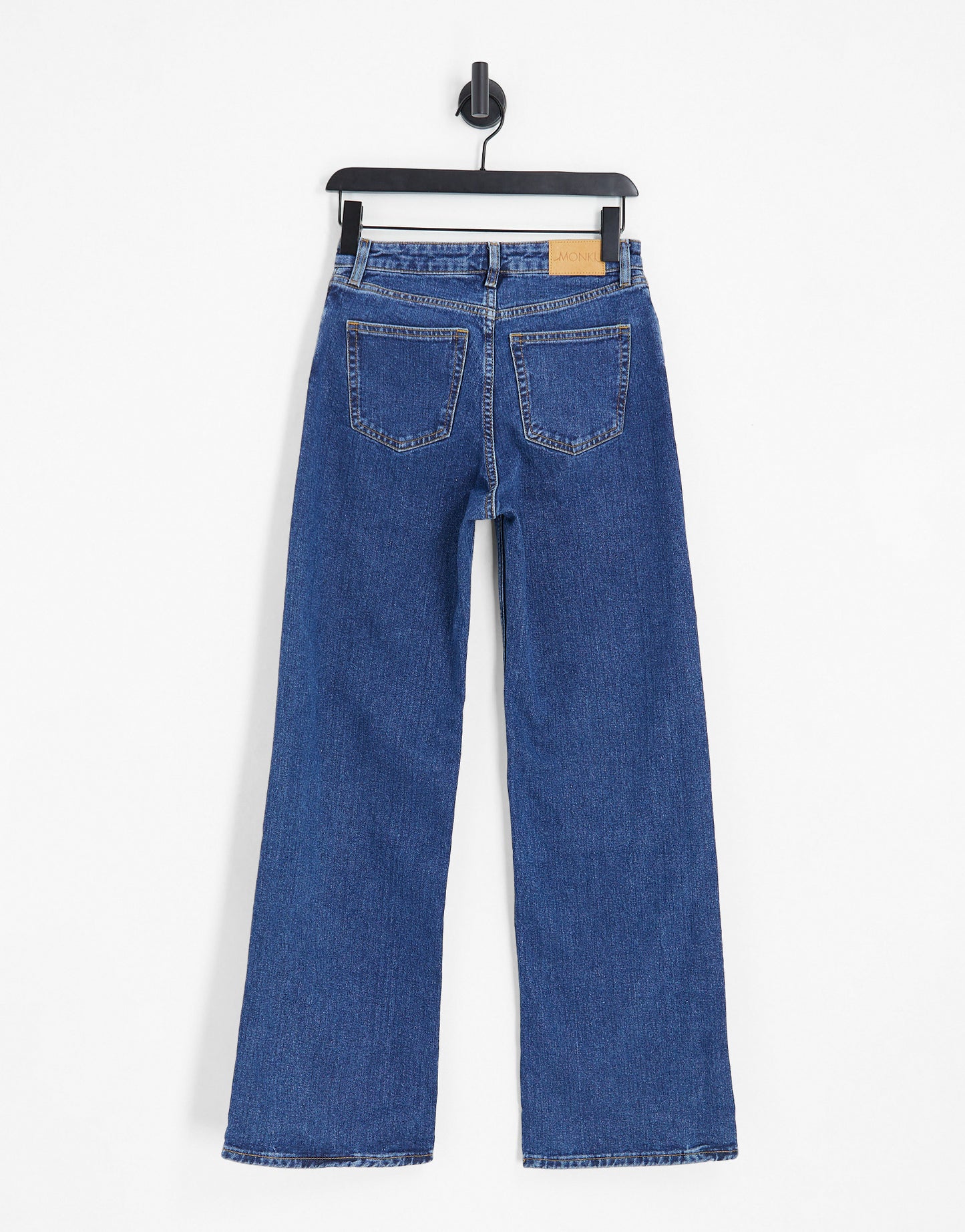 Monki Yoko wide leg jeans in mid blue