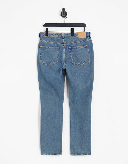 Weekday City high waist slim leg jeans in Lapis Blue