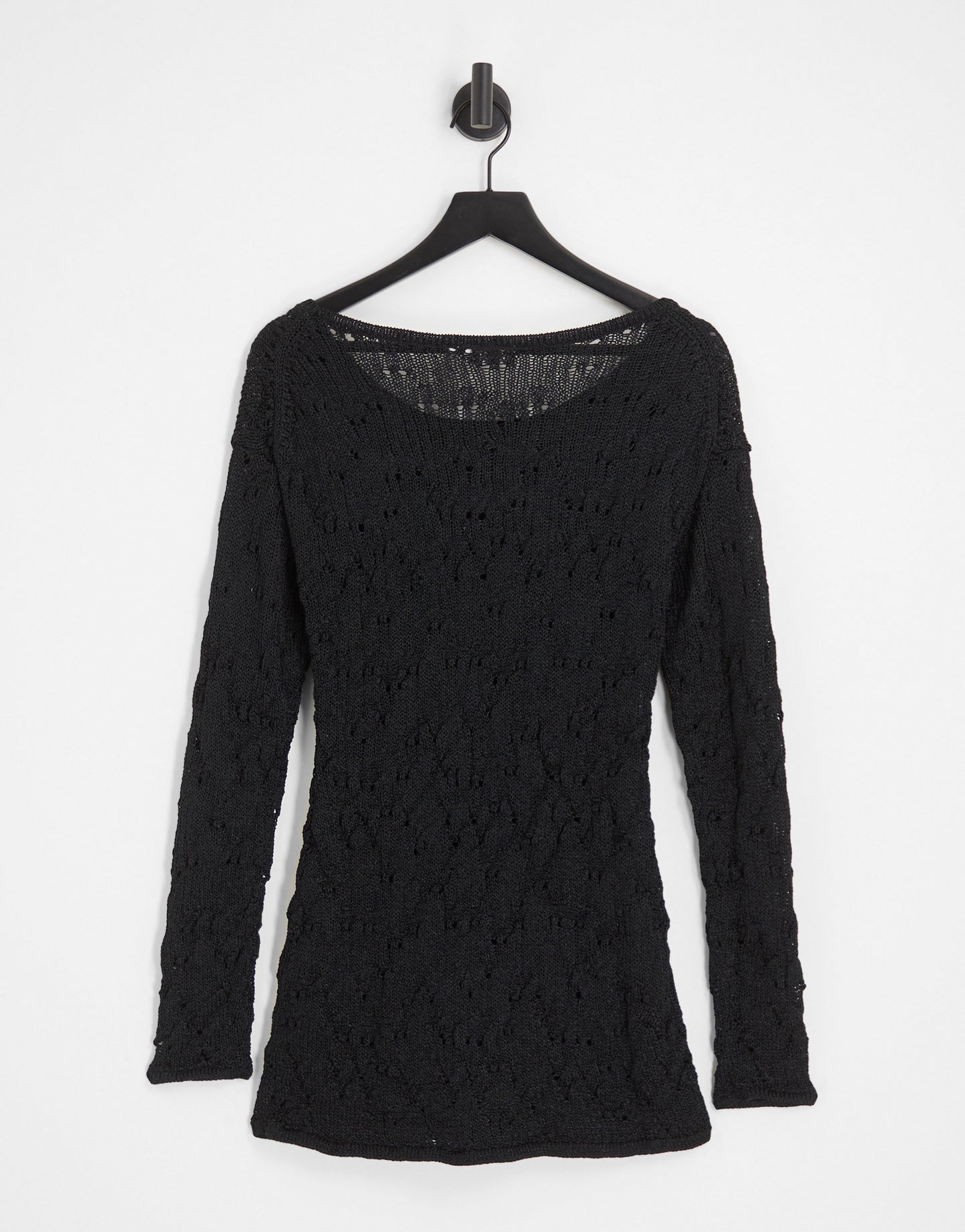 Weekday Melany textured knitted mini dress in black