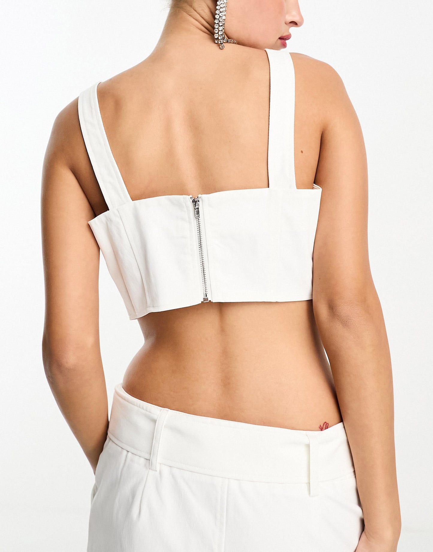 Kyo The Brand lace up detail crop top co-ord in white