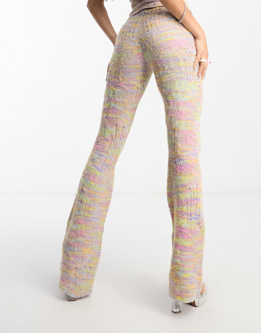 ASYOU fluffy ombre flare trouser co-ord in multi