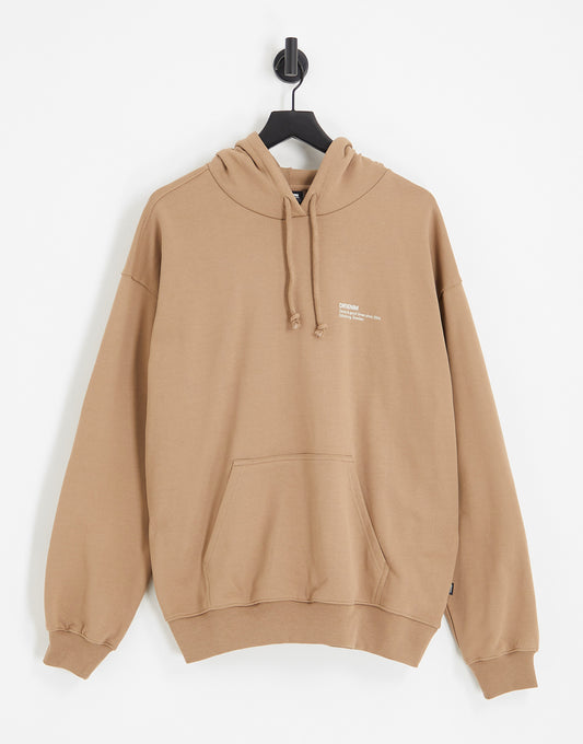 Dr Denim Damien hoodie with chest branding in nougat brown Exclusive to ASOS