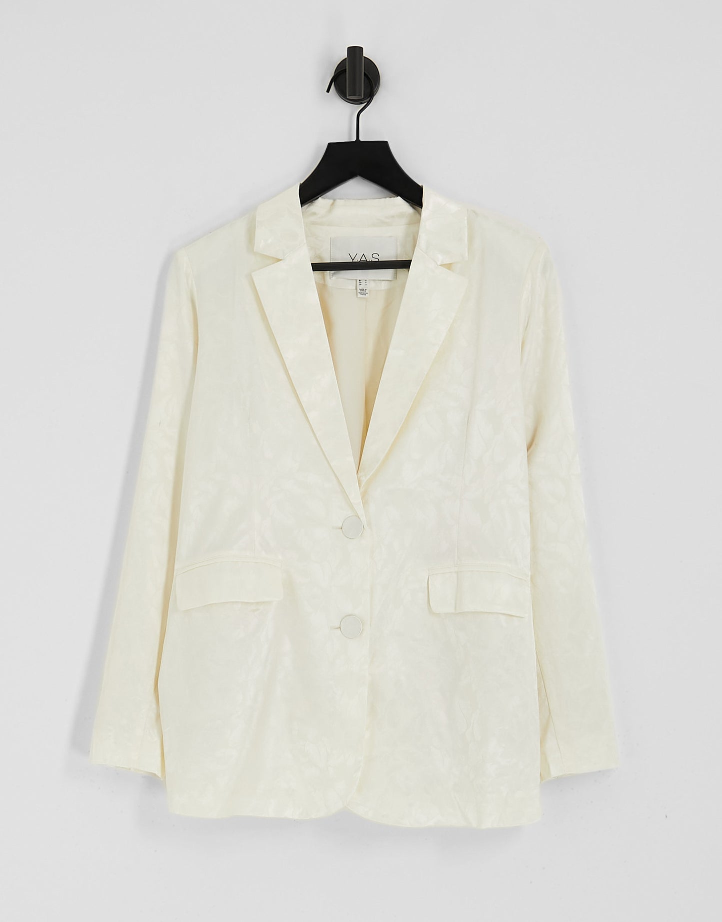 Y.A.S Bridal devore satin tailored blazer co-ord in white