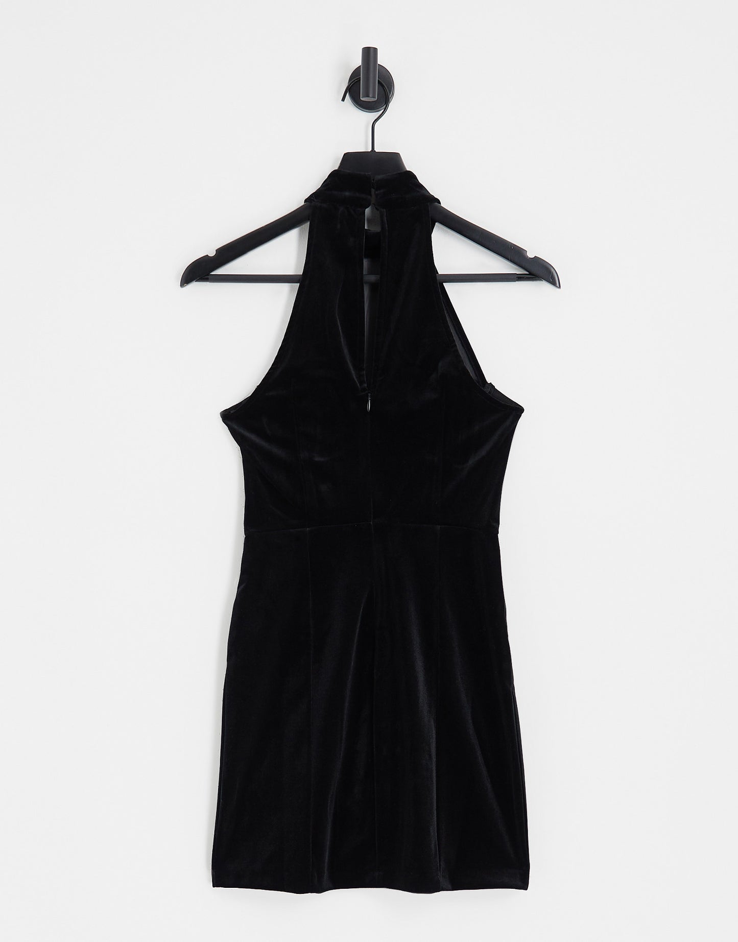 Bershka velvet mini dress with sequin trims in black