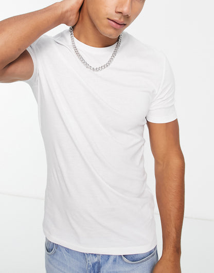 New Look muscle fit t-shirt in white