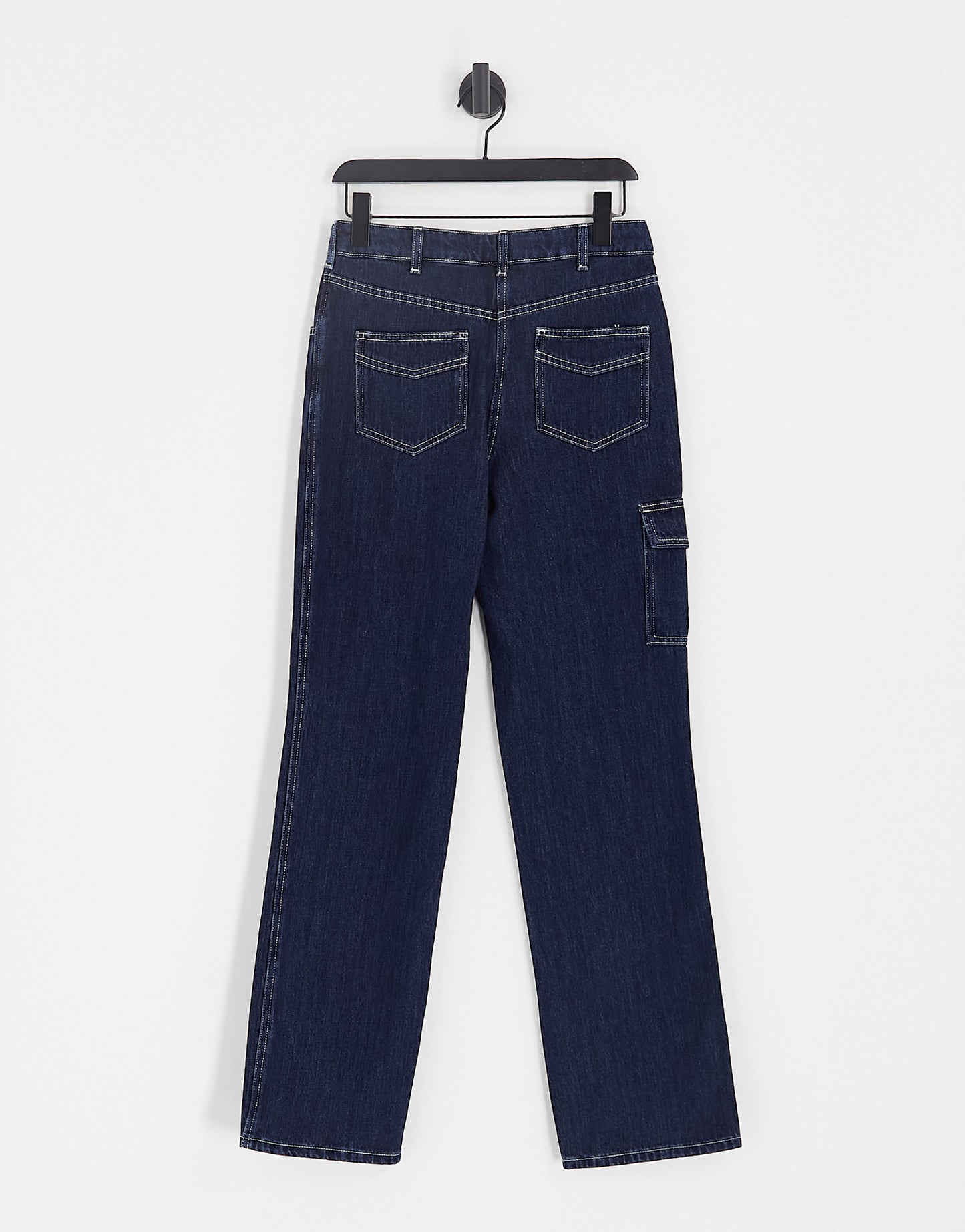 COLLUSION mid rise straight cargo jeans co-ord in indigo - MBLUE