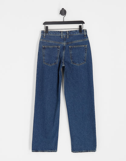 ASOS DESIGN  baggy  jean in blue with knee rips