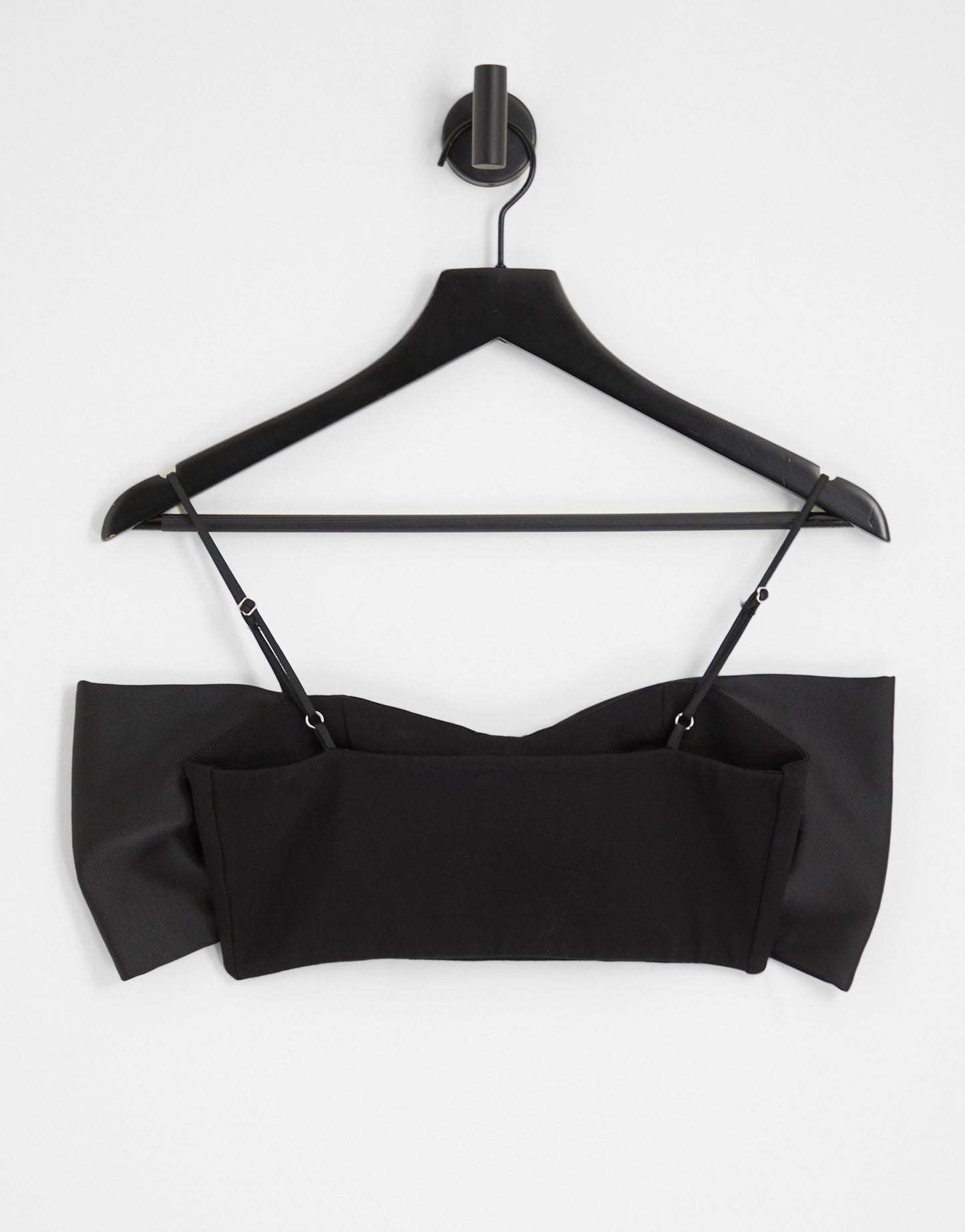 Stradivarius oversize bow party top in black