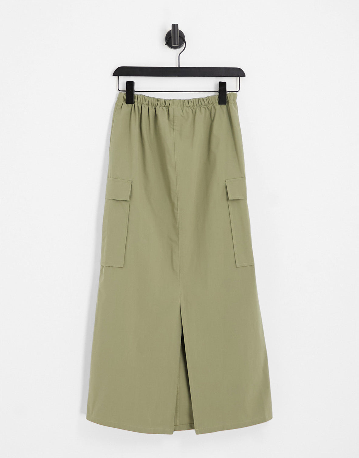 Pull&Bear parachute cargo midaxi skirt in khaki with toggle detail