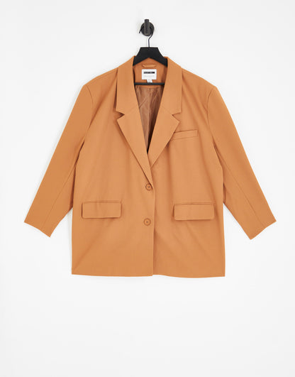 Noisy May Curve tailored blazer in camel