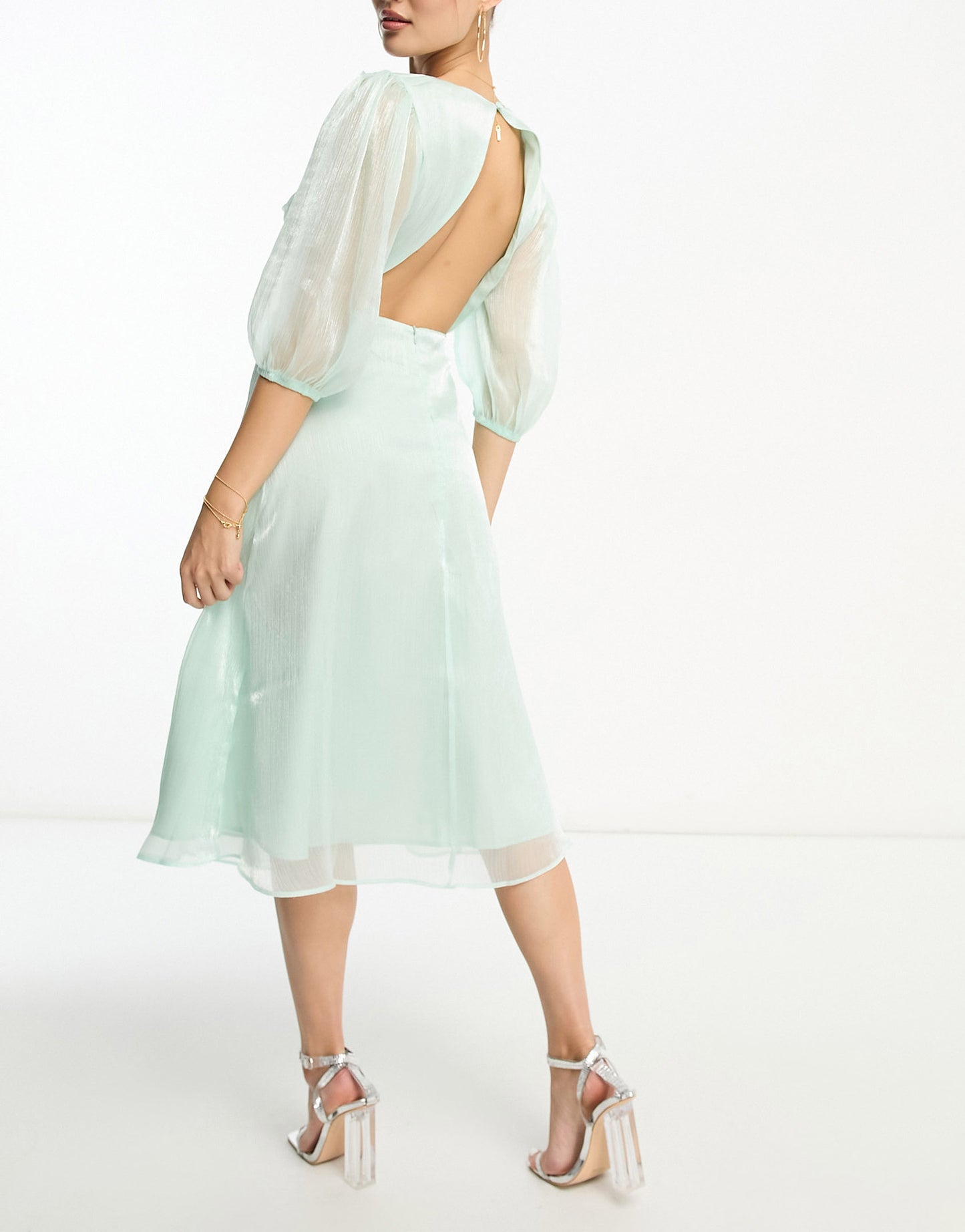 Collective the Label twist front midi dress in sage green