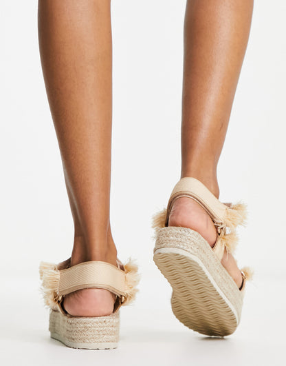 ASOS DESIGN Junction sport sandal espadrille in natural