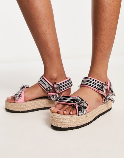 ASOS DESIGN Junction sport sandal espadrille in pink