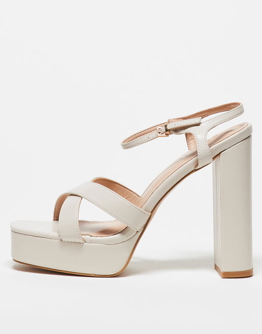 Simmi London Lemonade platform heeled sandals in bone