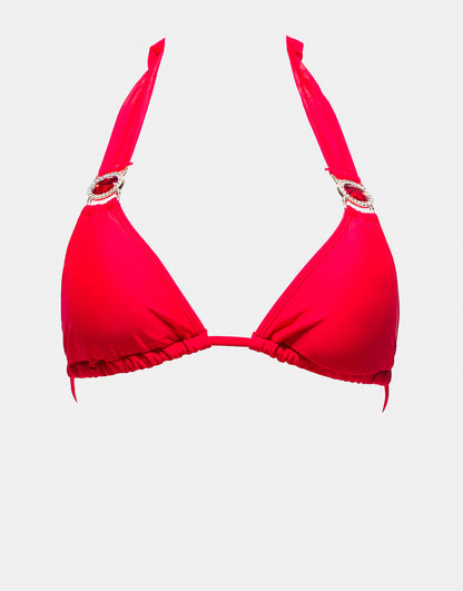 Moda Minx X Lyds Butler Armour crystal triangle bikini top in red