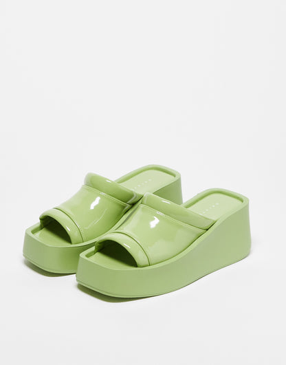 Daisy Street Exclusive chunky sole sandals in green