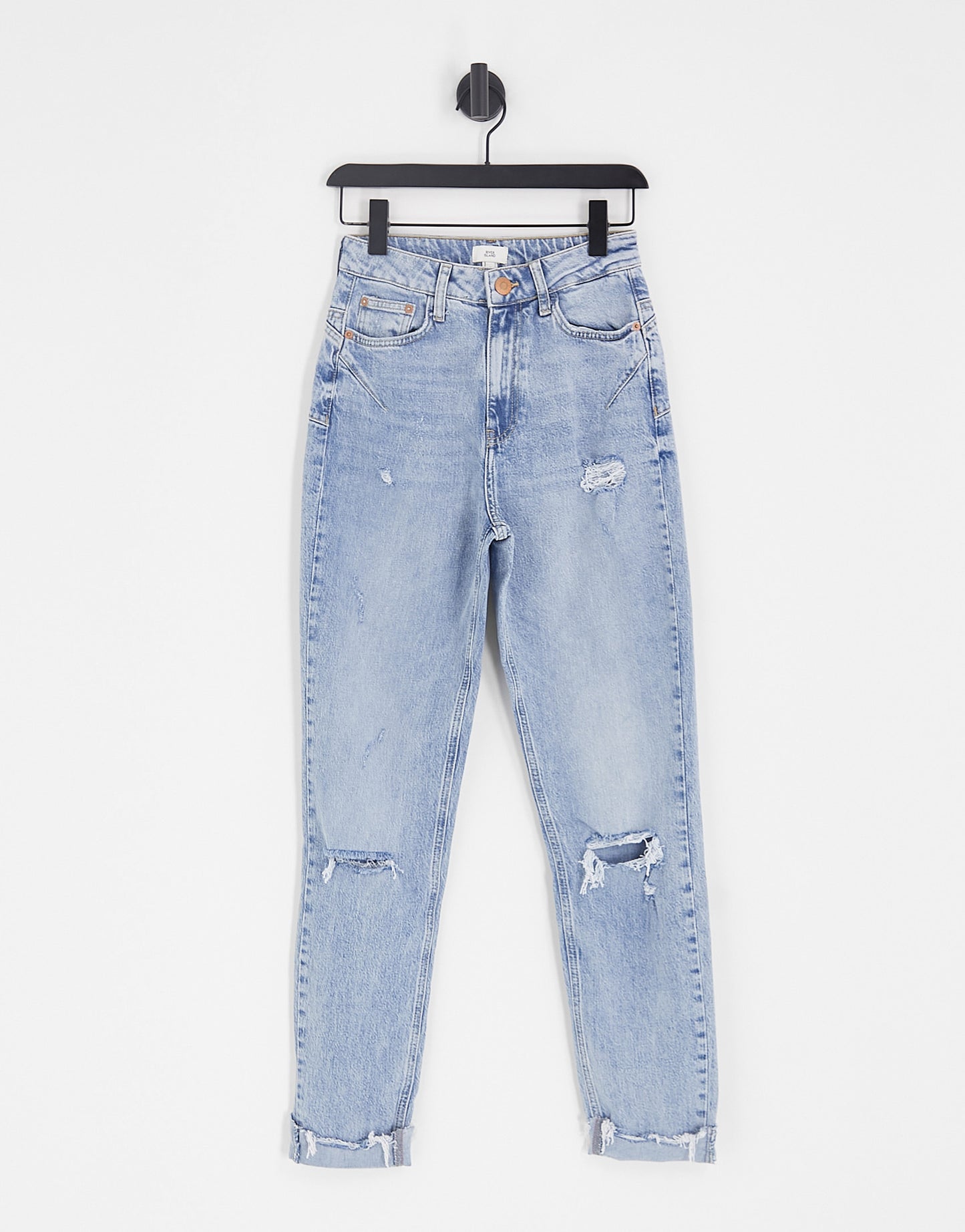 River Island Tall high rise ripped jeans in light blue