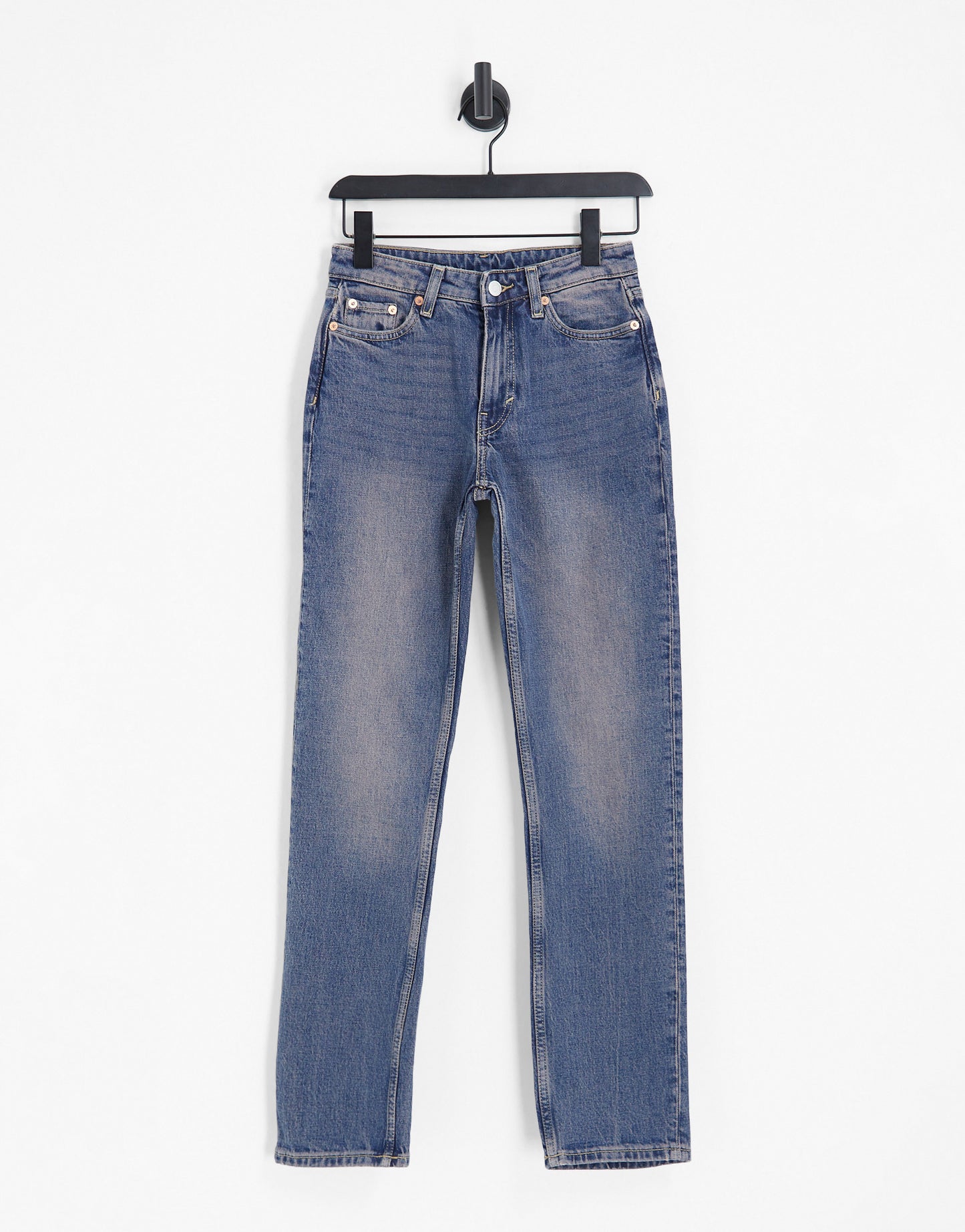 Weekday Ace high waist wide leg jeans in red cast blue wash