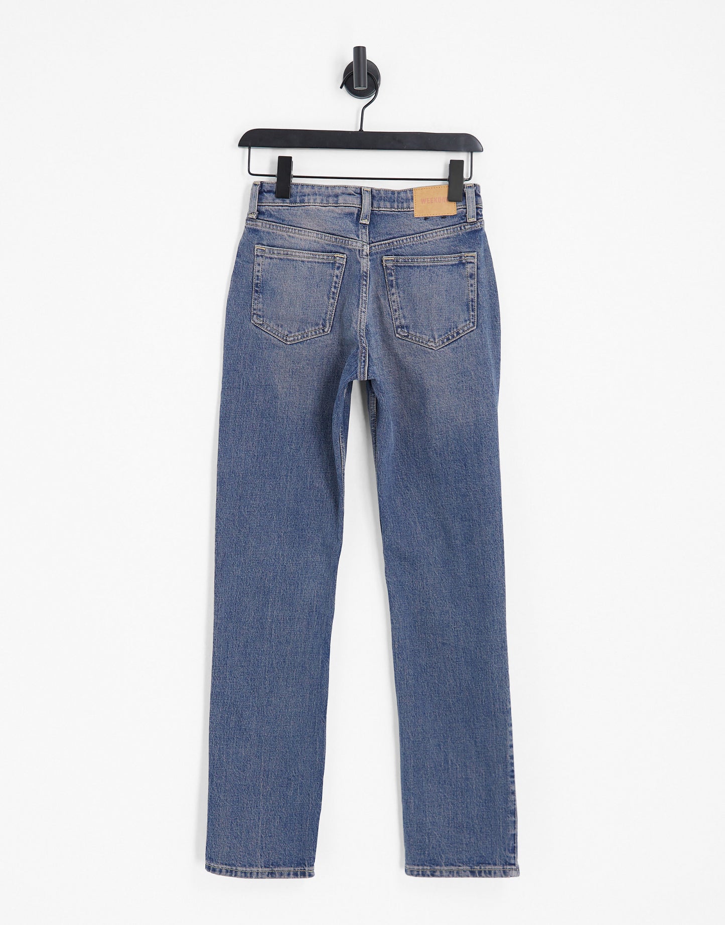 Weekday Ace high waist wide leg jeans in red cast blue wash