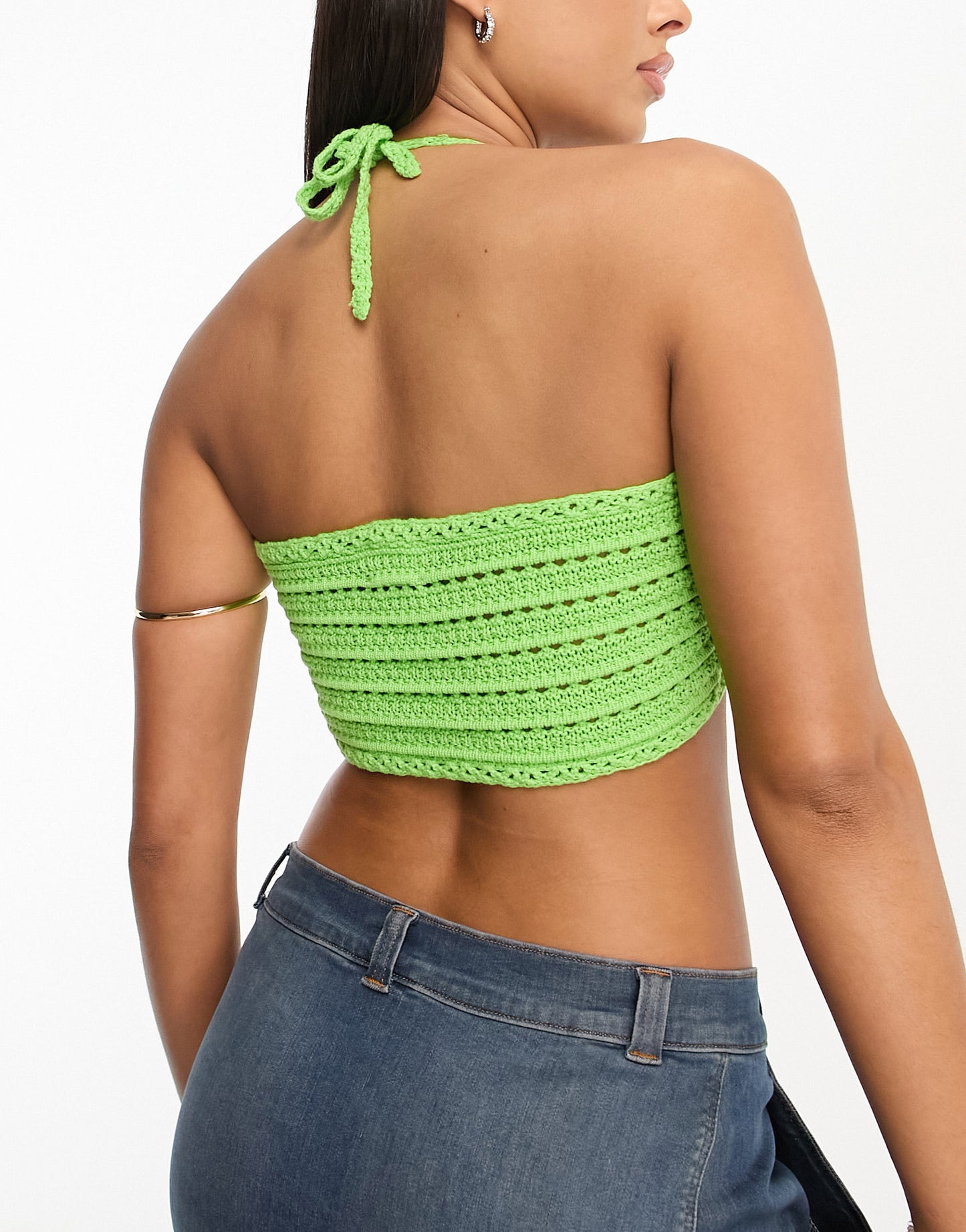 ASOS DESIGN crochet bralet in green